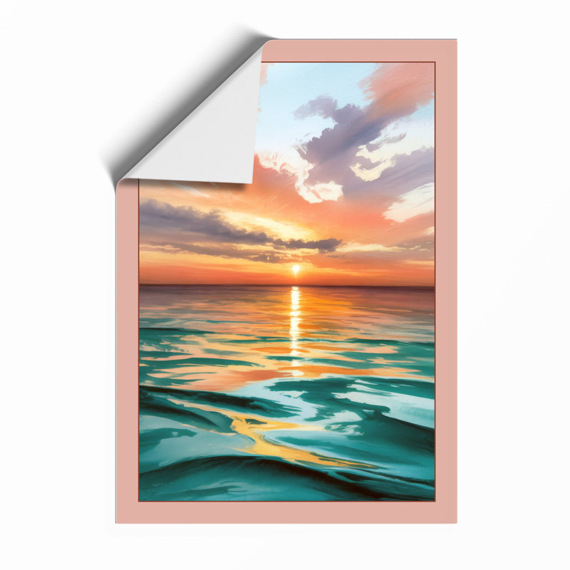 Sunset Over Calm Waters Coastal - Print, Unframed, A4 - 29.7 x 21.0 cm
