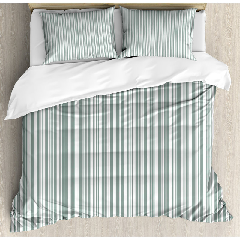 Farmhouse / Country Striped Duvet Cover, King