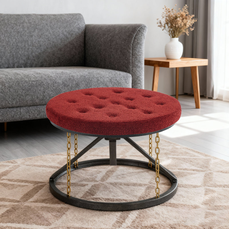 Abraham 23.6" Wide Tensegrity Ottoman Table, Red