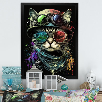 Chat bohémien avec lunettes de soleil III - reproduction sur toile