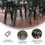 Table de bar carrée commerciale en poly avec cadre en acier 31,5 po Gwennette-1463441382