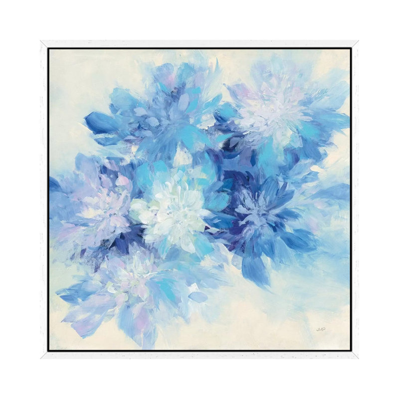 Burst Of Blue by Julia Purinton - Print on Canvas, 66.04cm H x 66.04cm W x 3.81cm D, White Framed