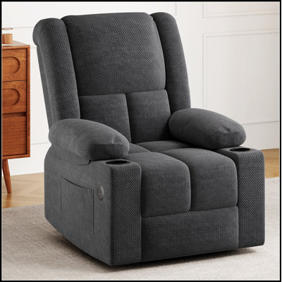 Fauteuil inclinable Power Lift avec massage, chaleur, ports USB et porte-gobelets pour le confort et la commodité des personnes âgées