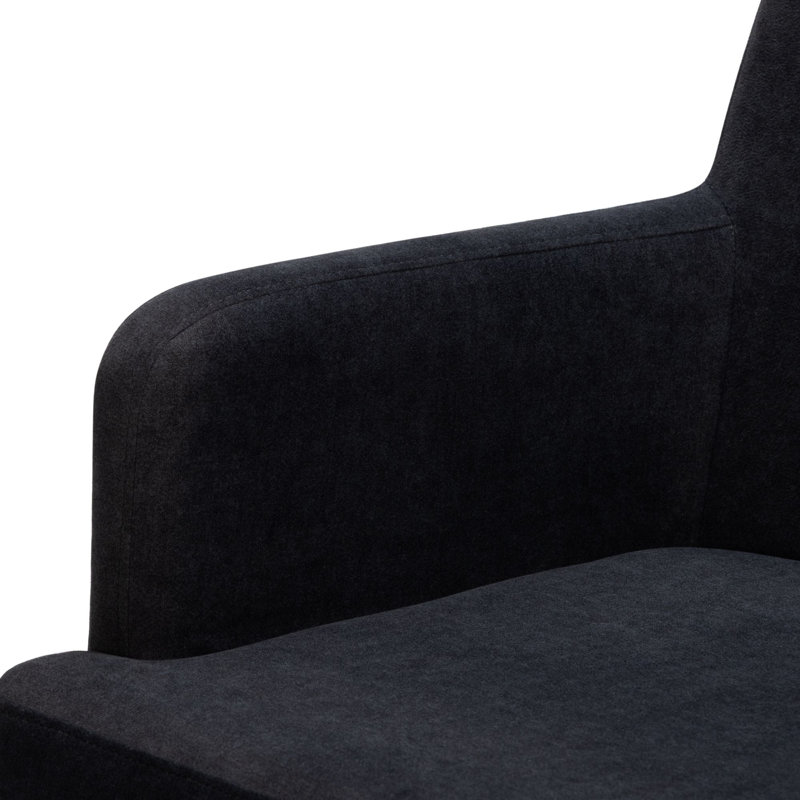 Fauteuil de salle à manger rembourré Ernesto, Noyer avec microsuède gris anthracite