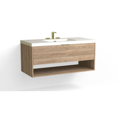 Modo 48" W Wall Mounted Single Bathroom Vanity