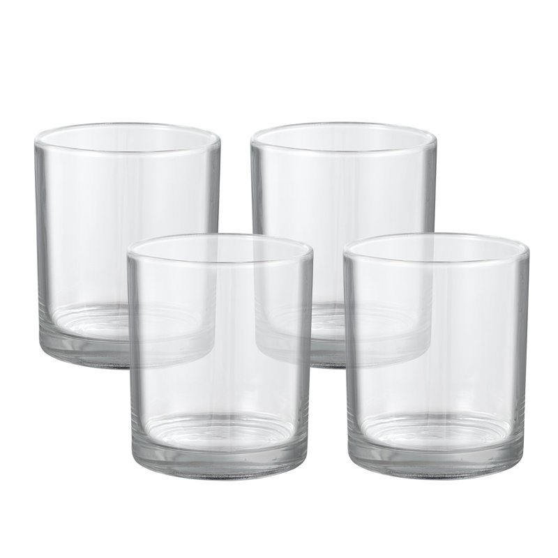 Ensemble de porte-votives en verre 4 pièces, H 4 po x l 3,375 po x P 3,375 po