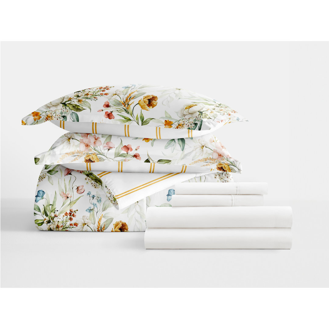 7-Piece Bedding Bundle - Pattern Comforter and Sheet Set IEnjoy Home 