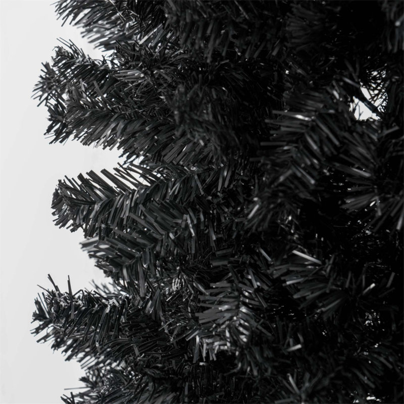 Arbre de Noël artificiel mince non éclairé de 8 pi avec branches réalistes, parfait pour les espaces compacts et l'installation facile