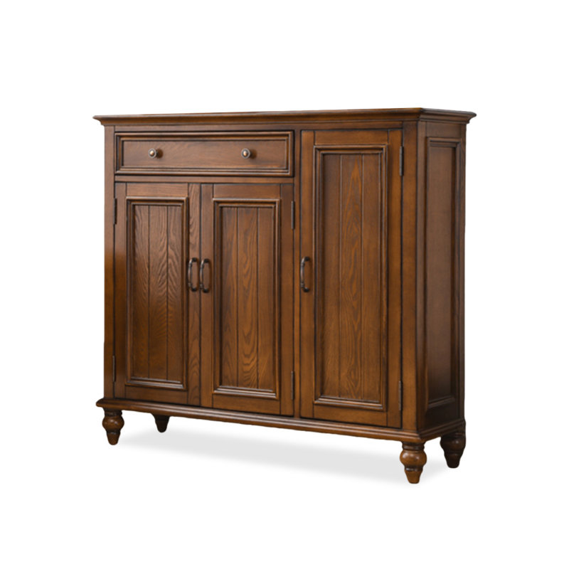 Walnut Solid Wood Shoe Storage Bench, 43.31" H x 47.24" W x 15.75" D