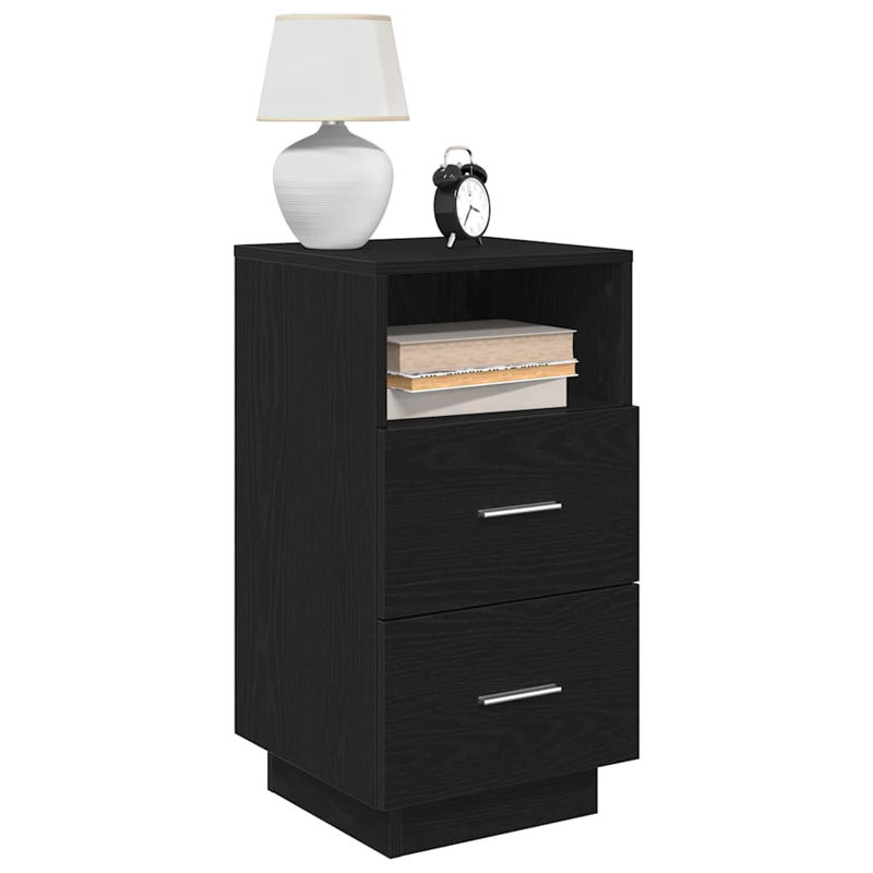 Kizzie 36cm W Manufactured Wood Bedside Table, Black, Individual