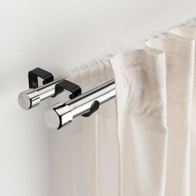 6 Pack Metal Curtain Rod Holders for Wall,Sturdy Curtain Rod Brackets for 1 Inch Curtain Rod