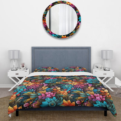 Vibrant Mandala Boho Pattern I - Ensemble de housse de couette à motif cachemire
