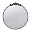 Miroir 30 po x 32 po de style classique avec forme ronde et cadre d'inspiration baroque pour la salle de bain, console de vestibule posée contre le mur-115297211