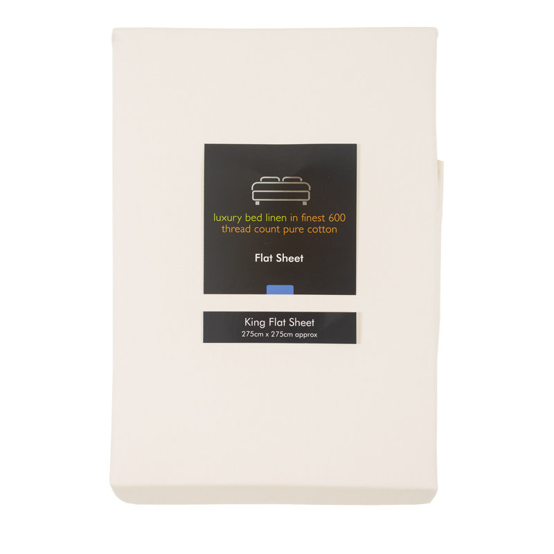 100% Cotton Plain Weave / Muslin Flat Sheet, Ivory