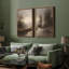 Misty River Landscape Neutral Tones Wall Decor 2 pièces, reproduction d'art encadrée-954690154-954690155