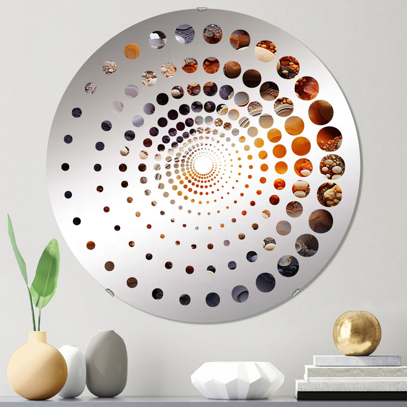 Miroir Spiral , H 23,6 po x l 23,6 po, Orange/mauve