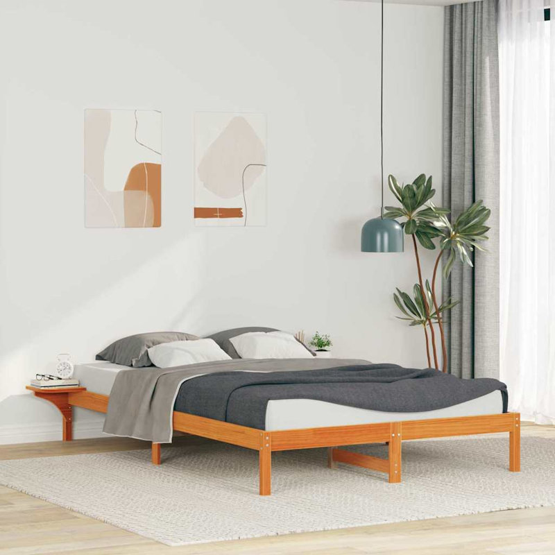Solid Wood Bed, Wax Brown, Super King (6')