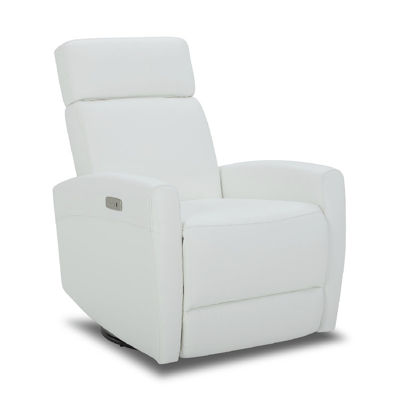 Fauteuil inclinable électrique pivotant en cuir véritable Corvin, Cuir véritable blanc Arrianna-Fiona