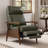 Genuine Leather Push Back Recliner Chair, Solid Wood Arm Mid Century Modern High Back Recliner, 3 Position Adjustable Manual Reclining Lounge Chair for Living Room Bedroom And Reading Nook-1675746543