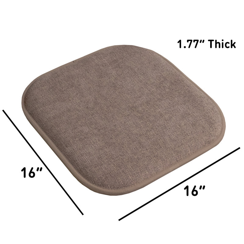 Alexis Memory Foam No Slip Back 16" x 16" Chair Pad Cushion, 6-Pack, Chocolate
