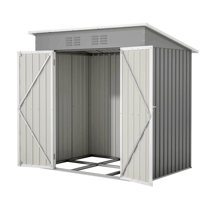 6 ft. W x 4 ft. D Lean-To Metal Storage Shed
