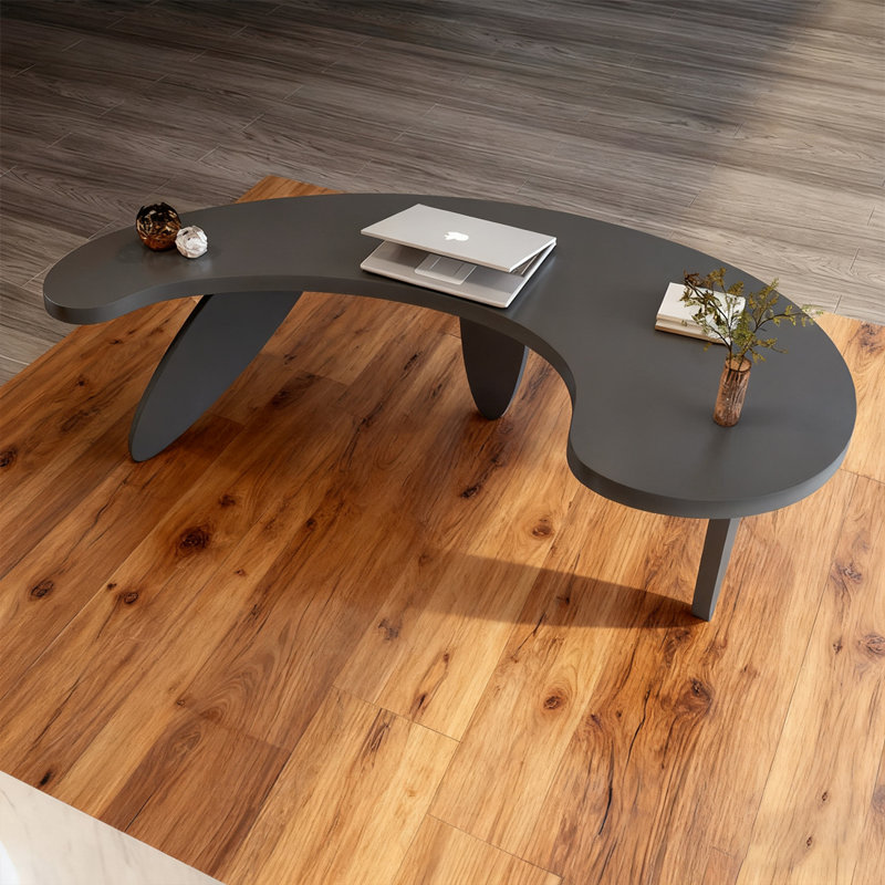 Bureau en bois massif noir Free Form, H 29,53 po x l 70,87 po x P 35,43 po, Noir