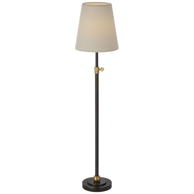 Thomas O'Brien Bryant 27" Adjustable Cordless Table Lamp with Linen Shade, Black/Gold