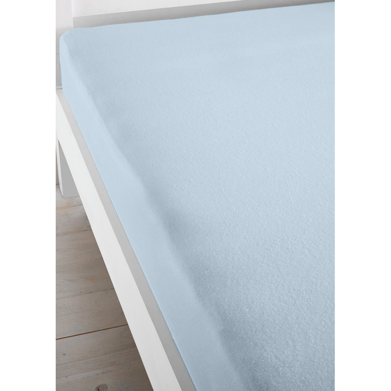 Brushed Cotton Fitted Sheet, Double (4'6), Blue