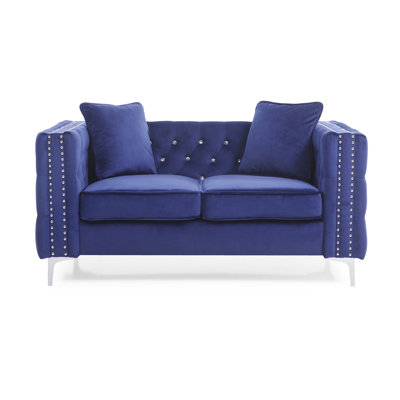 Chic Contemporary Loveseat In Blue