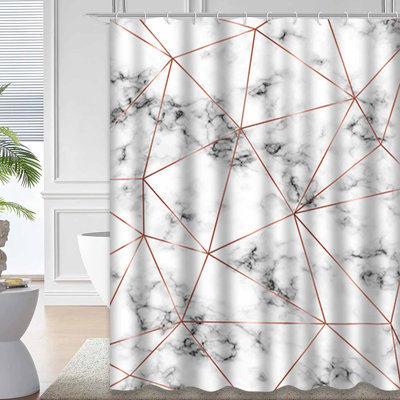 Rideau de douche Marble Rose Triangles