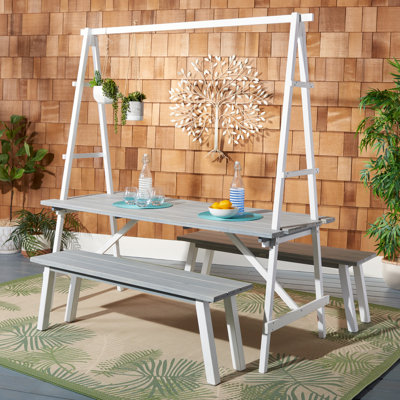 Sylmar 6 - Person Acacia Solid Wood Patio Dining Set Rectangular Table