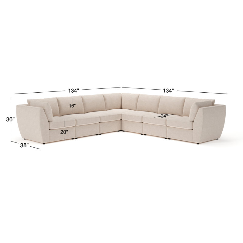 Halson 7-PC Modular Upholstered Sectional, Davis Smoke
