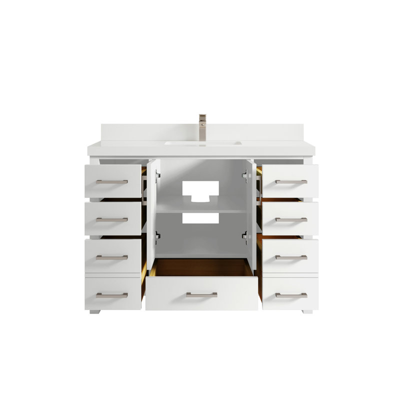 Ensemble de meuble-lavabo simple 48 po Malibu, Blanc