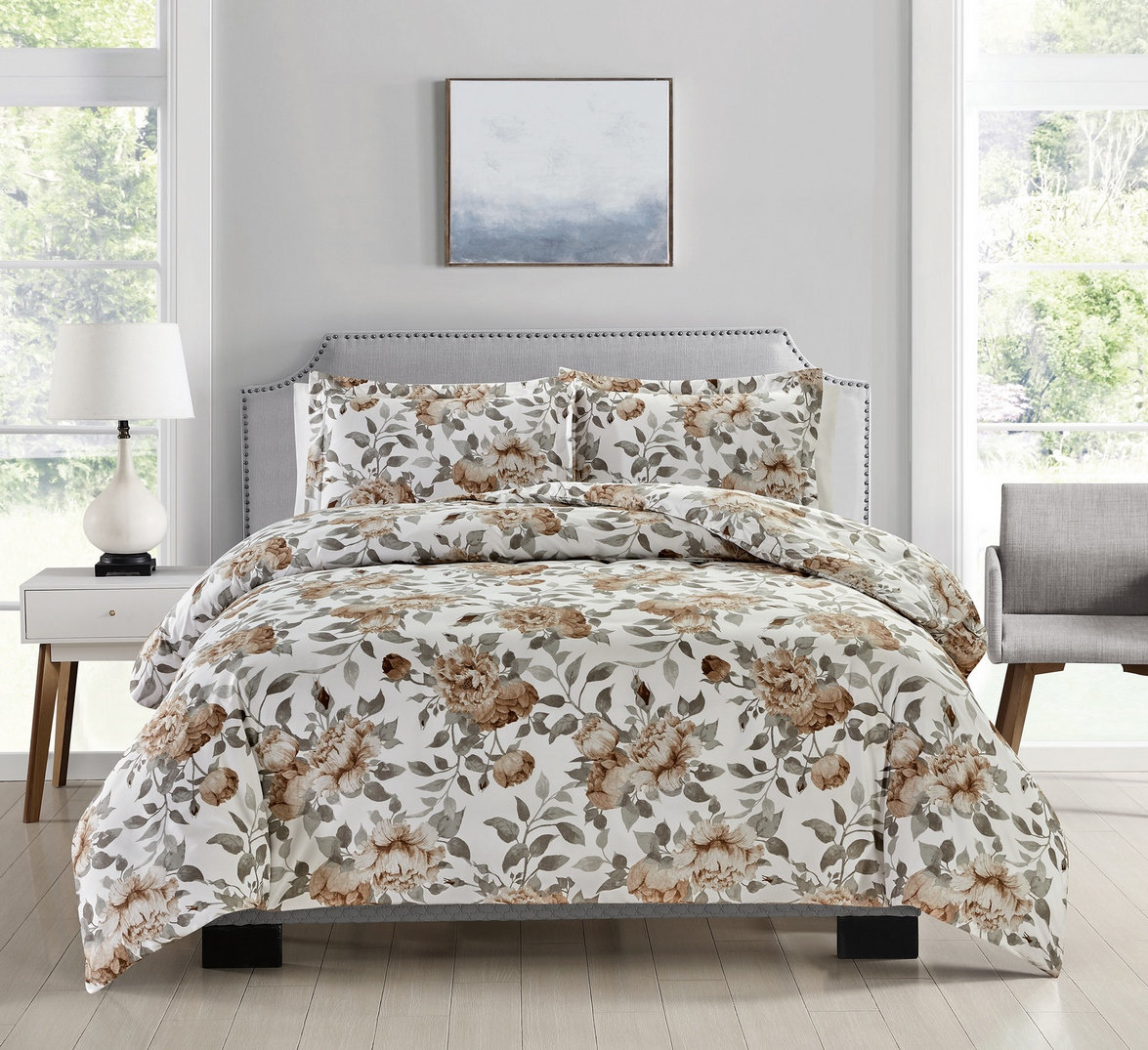 Bibb Home Wildflower_Bibb Home 4 Pc Duvet & Down Alternative Comforter ...