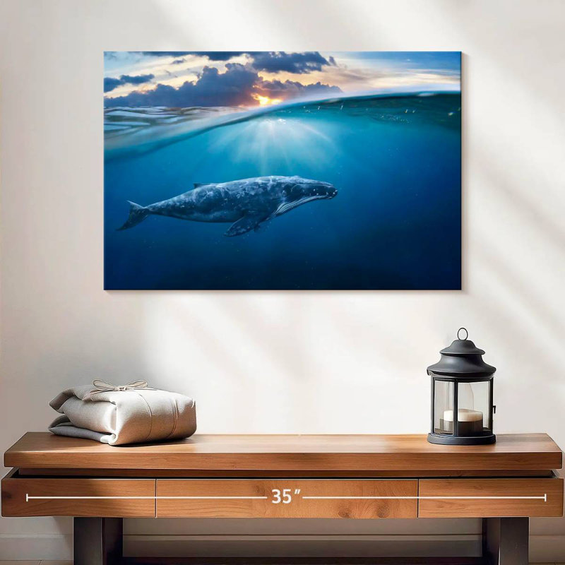 Brampt Blue Ocean Whale, 16" H x 24" W