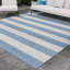 Tapis rayé bleu / gris intérieur / extérieur Simoes-1504749015