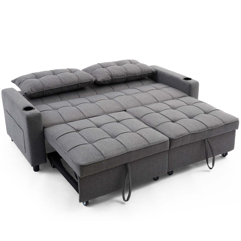 Azrien 73.3cm W Linen Sofa Bed