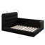 Modern Tufted Plattform Bed With Headboard, Queen PU Leather Floor Day Bed Frame-108813264