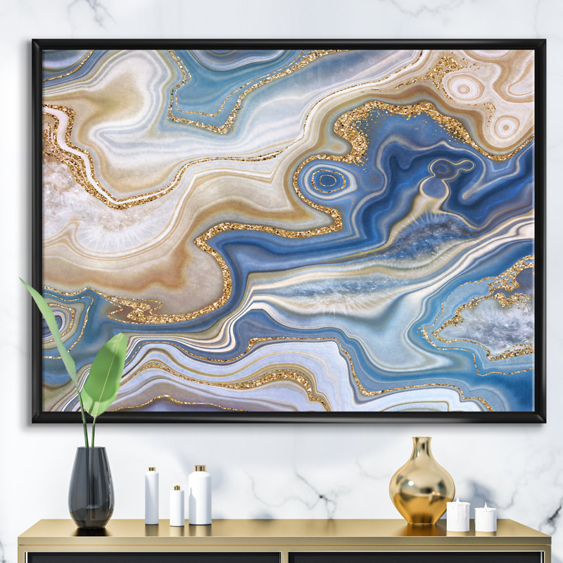 « jasper agate », impression sur toile, H 30 po x l 40 po x P 1,5 po, Toile avec cadre flottant noir
