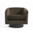 Everett Applewold Upholstered Coffee Velvet Swivel Barrel Chair with Solid Wood Base-2038750998