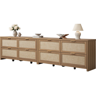 Commode à 4 tiroirs de 60,83 po de largeur avec beaucoup de rangement Boho