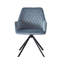 Chaise de bureau moderne, base en métal capitonnée losange bleu noir