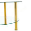 Table basse contemporaine en verre trempé à double couche de style contemporain - plateau de 27,5 po et dessous de 23,6 po. Plateau de table en verre renforcé, pieds en acier inoxydable.-849755183