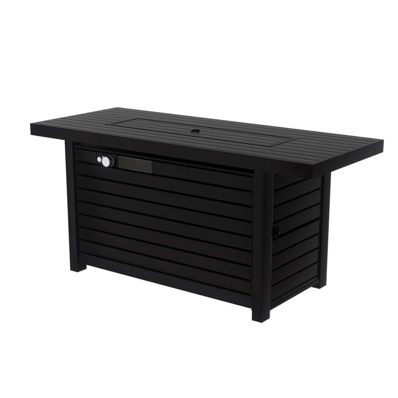Table de foyer d'extérieur en acier avec couvercle