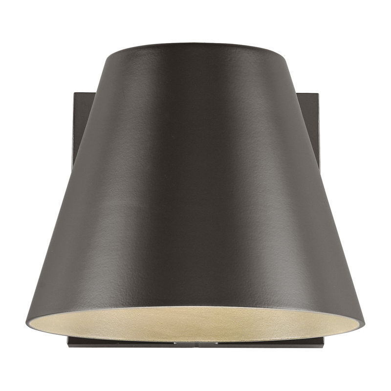 Bowman LED Outdoor Armed Sconce, Bronze, 4" H x 4.5" W x 6.7" D, 17.8 W