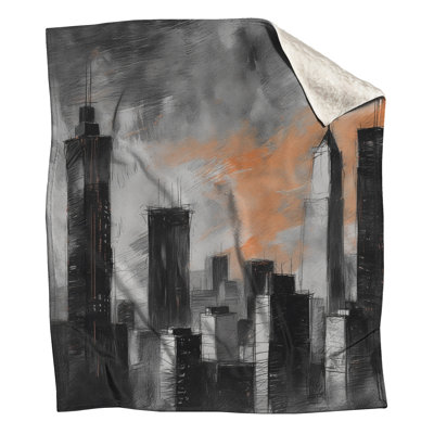 Urban Skyline Illustration Blankets