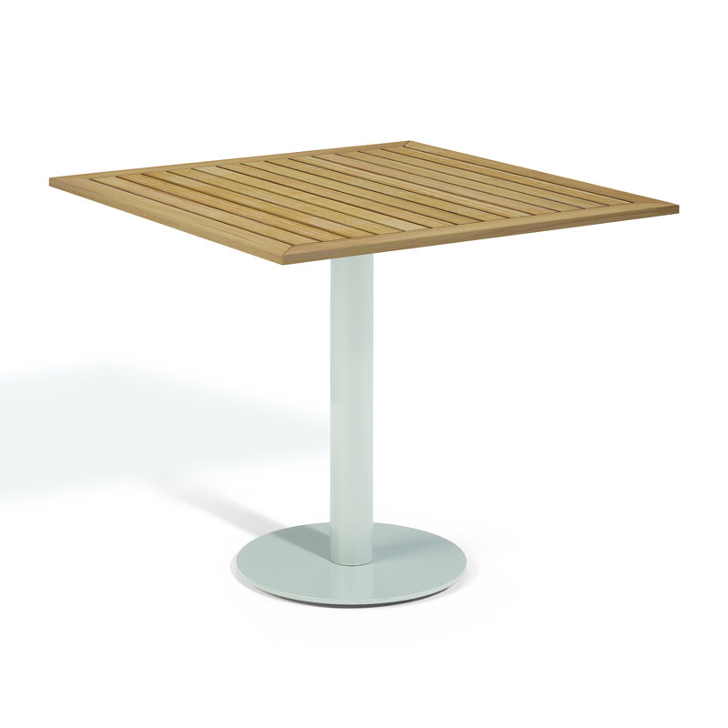 Travira Outdoor Square Bistro Table, 38" W x 38" L x 29.5" H, Natural Tekwood, Flint