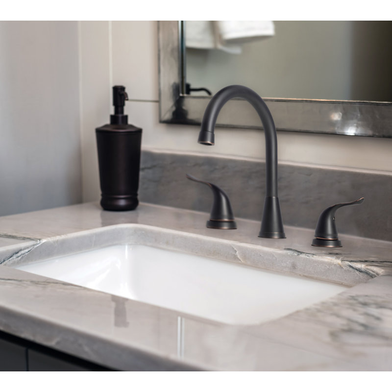 Robinet de salle de bain à l’échelle contemporaine avec drain, Bronze huilé