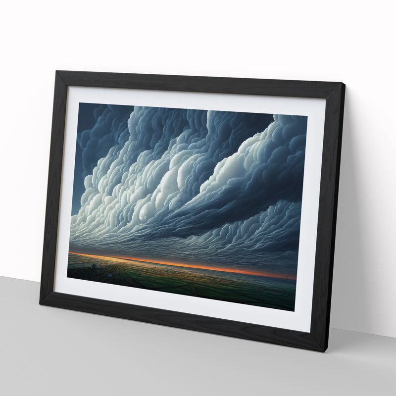 XH1022-8352X Stormy Cloud View Vol.4 - Single Picture Frame Print, 34cm H x 46cm W x 2cm D, Black Framed