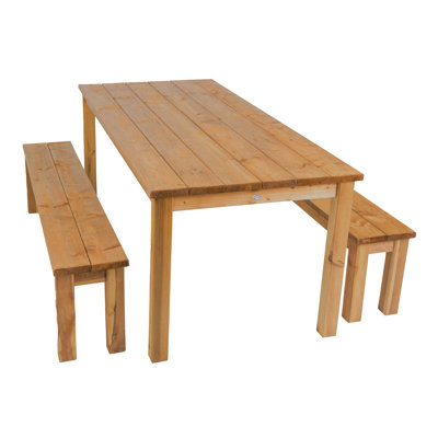 Reinna 6 - Person Patio Dining Set Rectangular Table